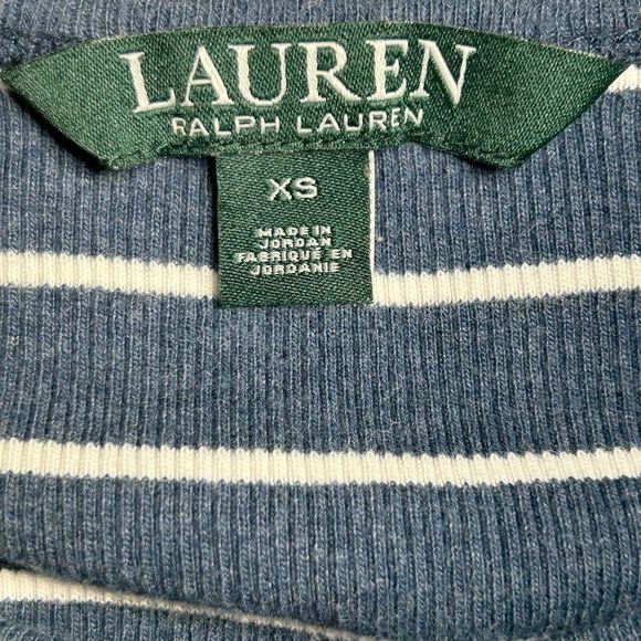 Lauren Ralph Lauren Women's Ribbed Knit Striped Pullover Top Long Sleeve Blue XS - Picture 10 of 11